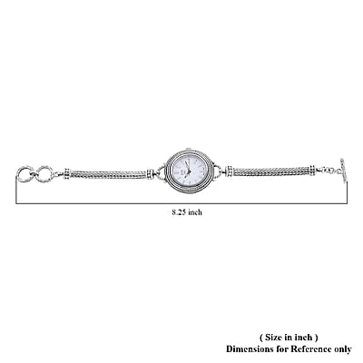 Bali Legacy Eon 1962 Swiss Movement Water Resistant Bracelet Watch with MOP Dial in Sterling Silver (7.50 In)