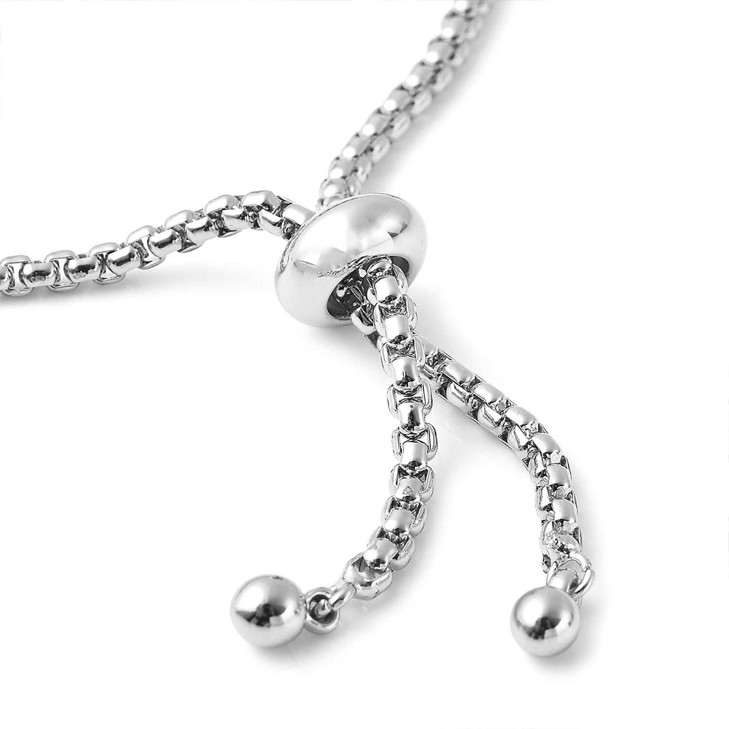 Simulated Amethyst Color Diamond Half Tennis Bolo Bracelet in Silvertone