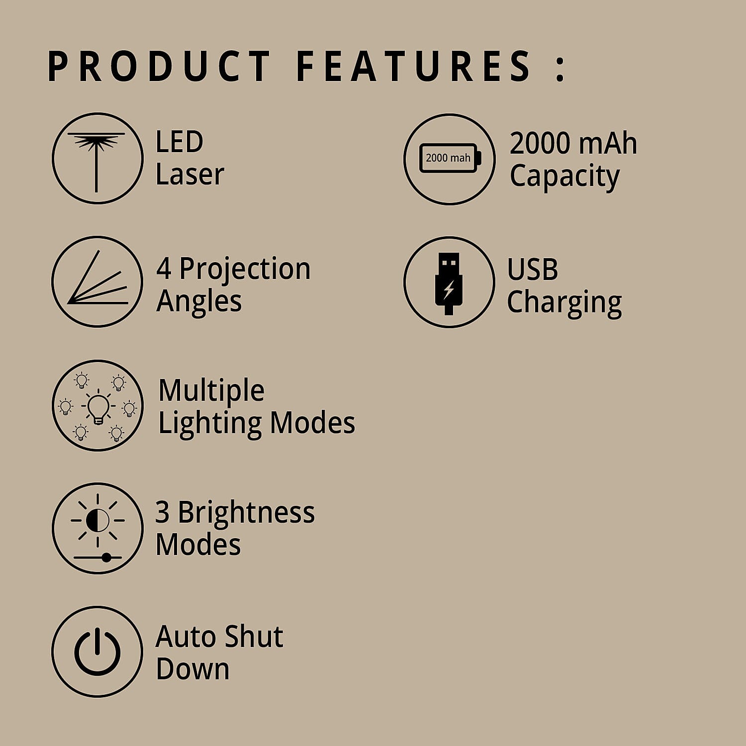 LED Laser Star Projector (2000mAh)