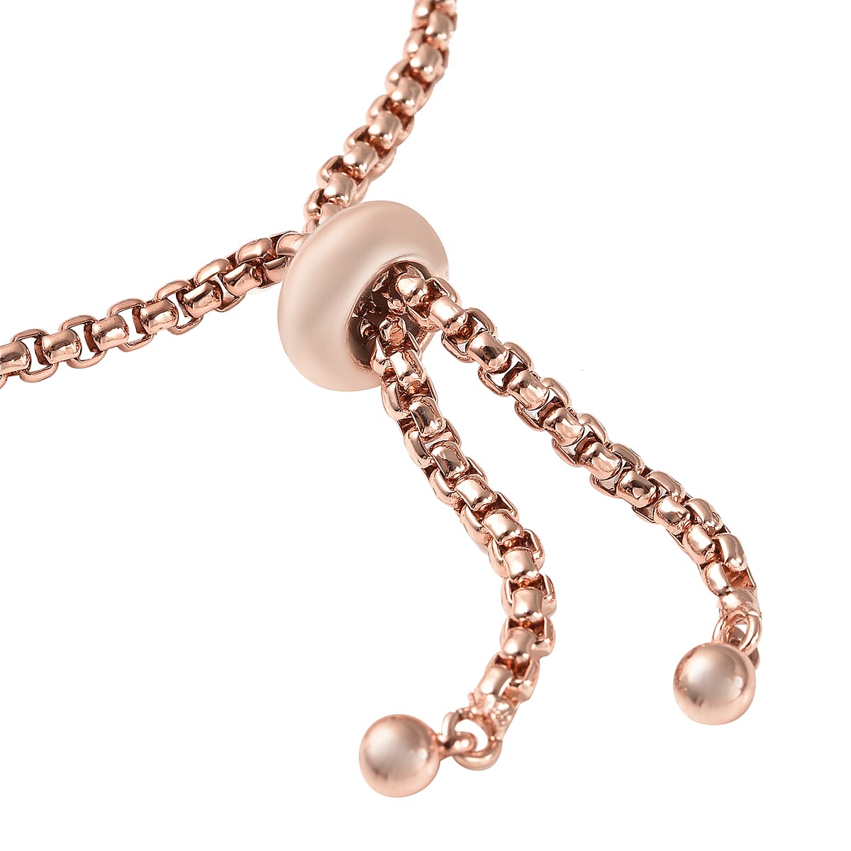 Simulated Diamond Half Tennis Bolo Bracelet in Rosetone image number 4