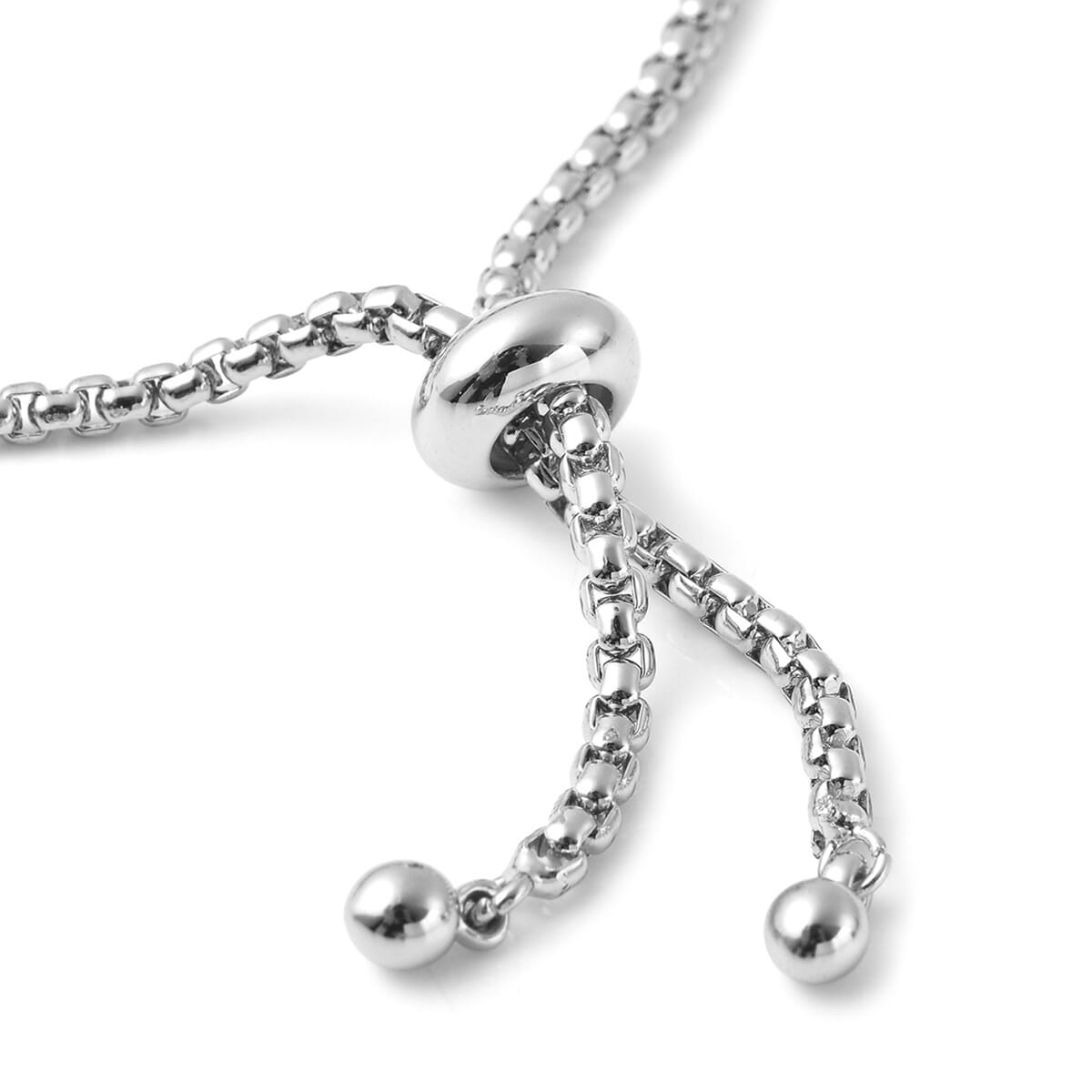 Simulated Multi Color Diamond Half Tennis Bolo Bracelet in Silvertone image number 4