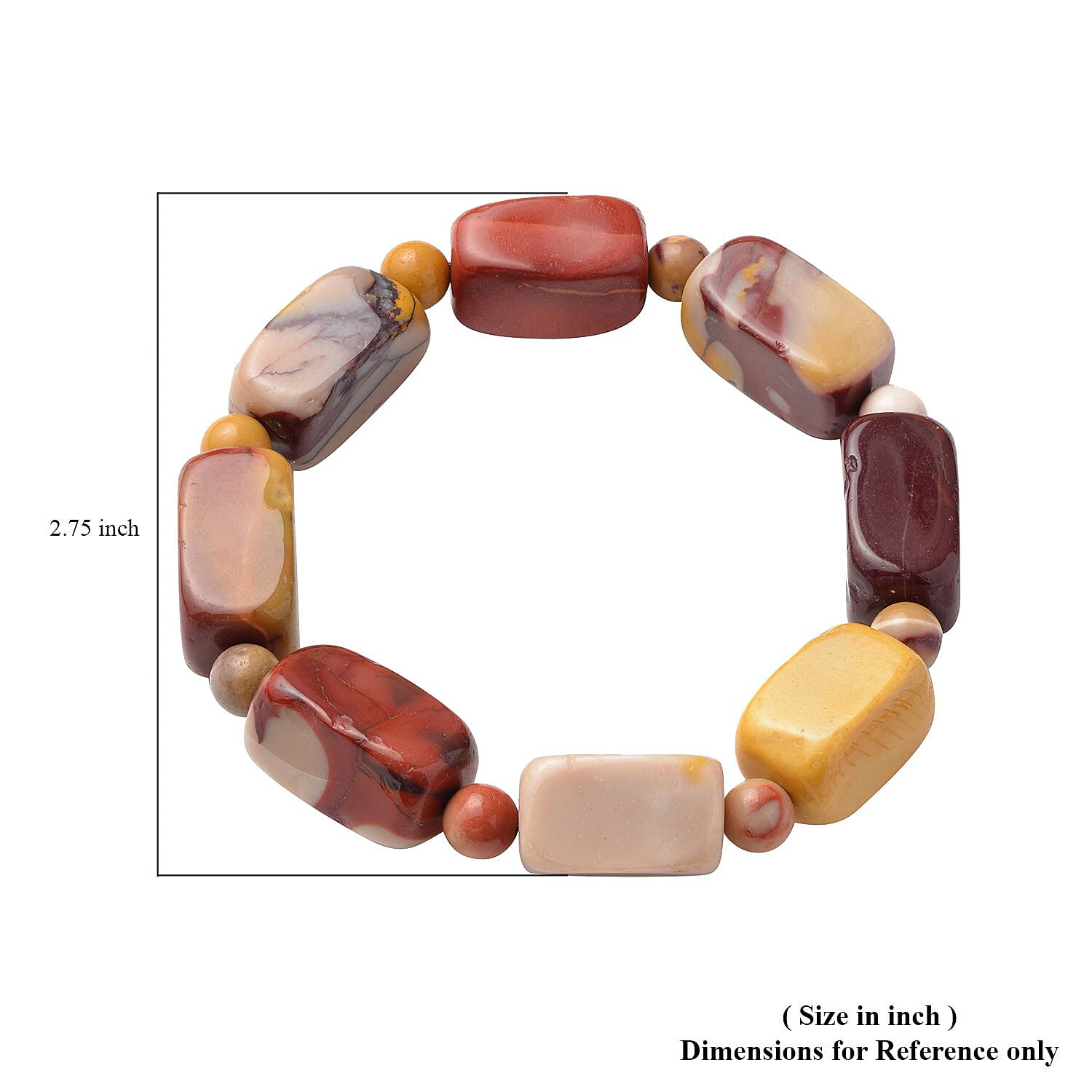 Kennedy Range Mookaite Beaded Stretch Bracelet 208.00 ctw
