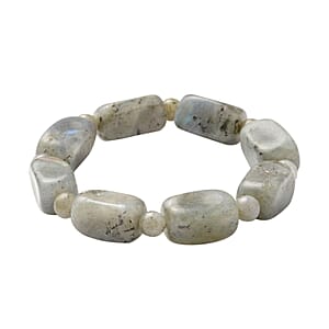 Malagasy Labradorite Beaded Stretch Bracelet 186.00 ctw