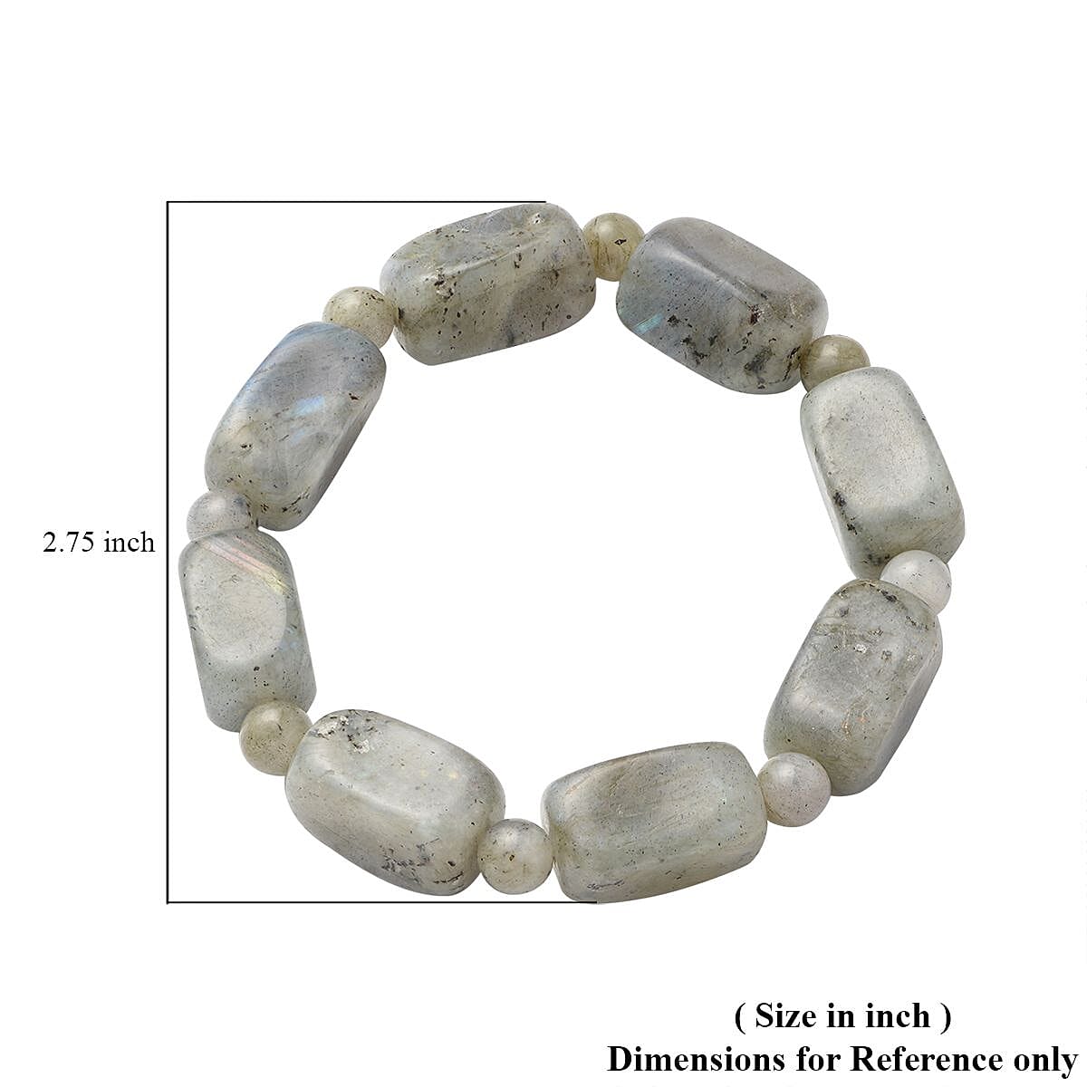 Malagasy Labradorite Beaded Stretch Bracelet 186.00 ctw image number 2