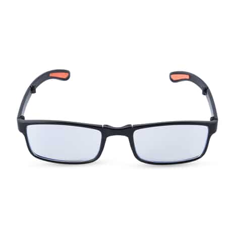 Foldable Anti-Blue Light Glasses with Testing kit - Black & Faux Leather image number 0