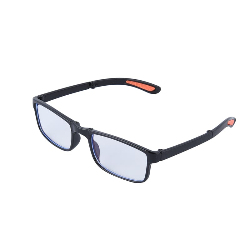 Foldable Anti-Blue Light Glasses with Testing kit - Black & Faux Leather
