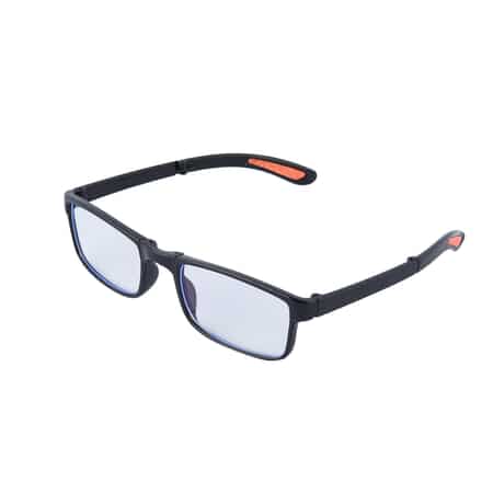 Foldable Anti-Blue Light Glasses with Testing kit - Black & Faux Leather image number 1