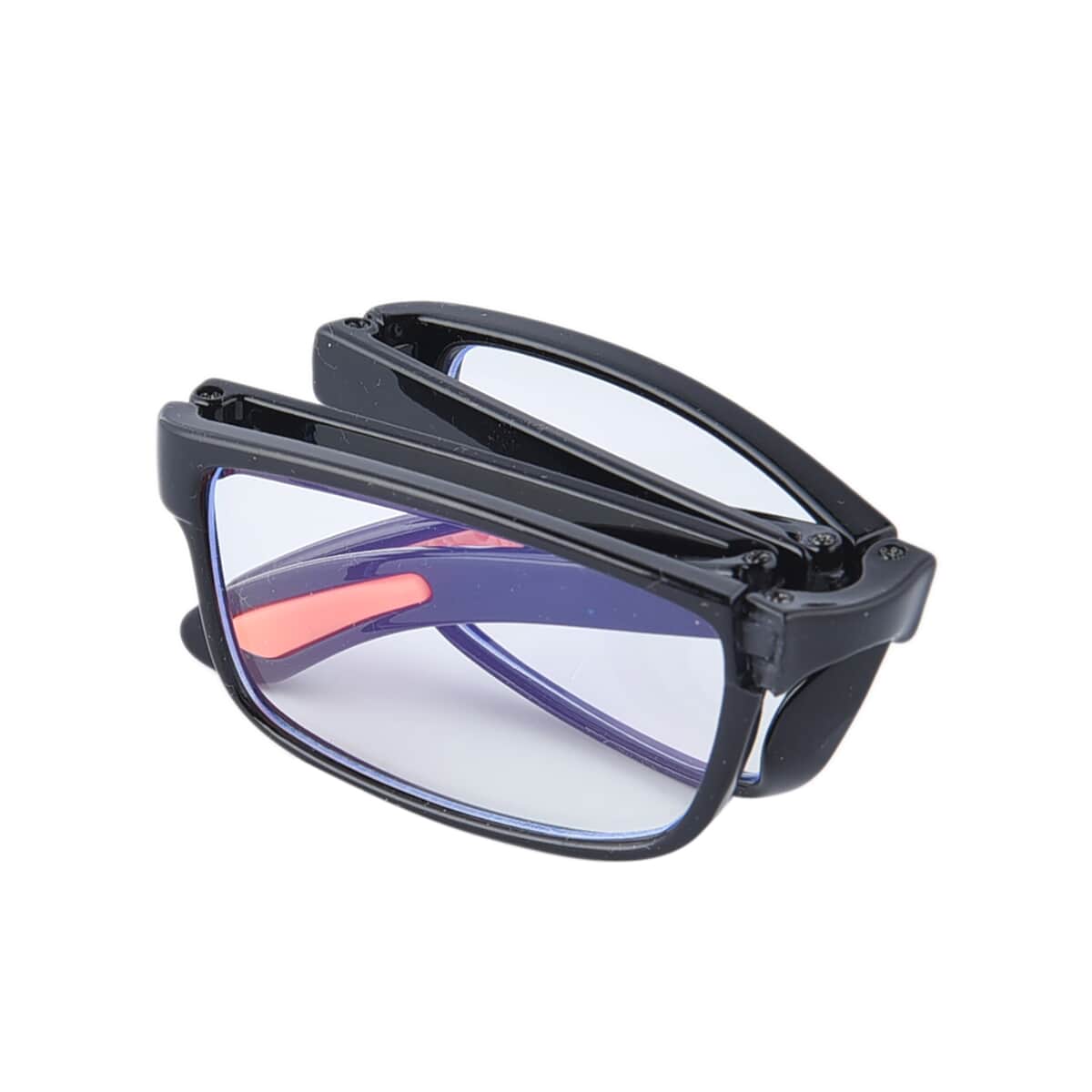 Foldable Anti-Blue Light Glasses with Testing kit - Black & Faux Leather image number 5