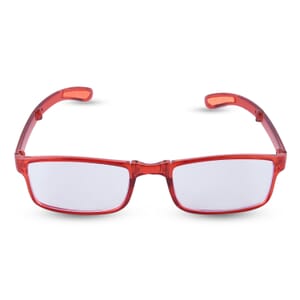 Foldable Anti-Blue Light Glasses with Testing kit - Red & Faux Leather