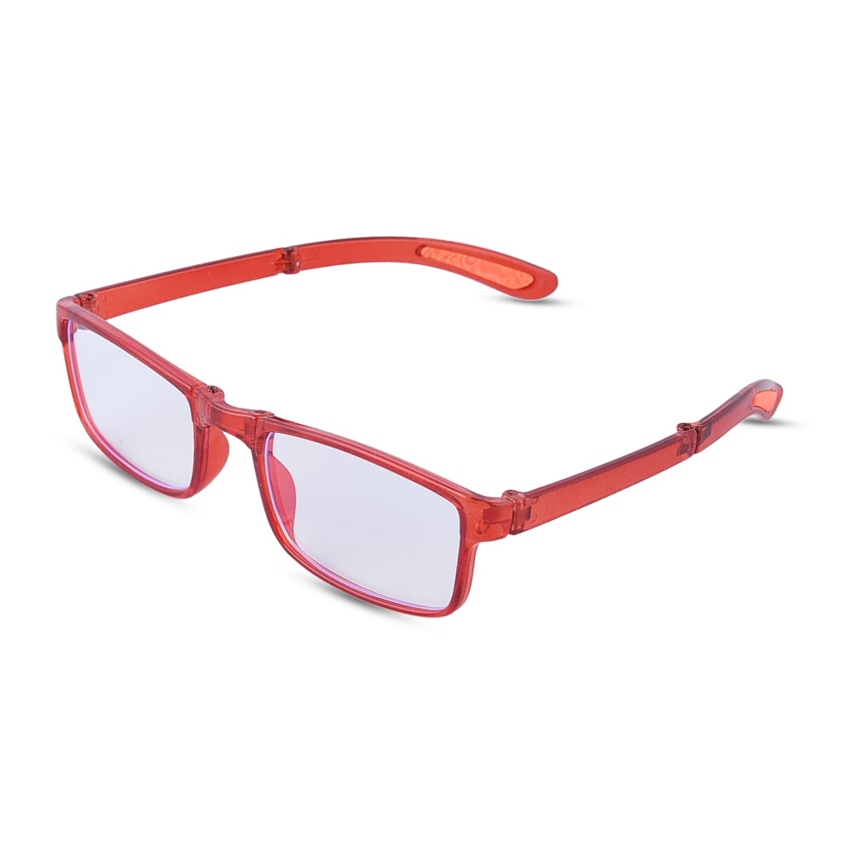 Foldable Anti-Blue Light Glasses with Testing kit - Red & Faux Leather image number 1