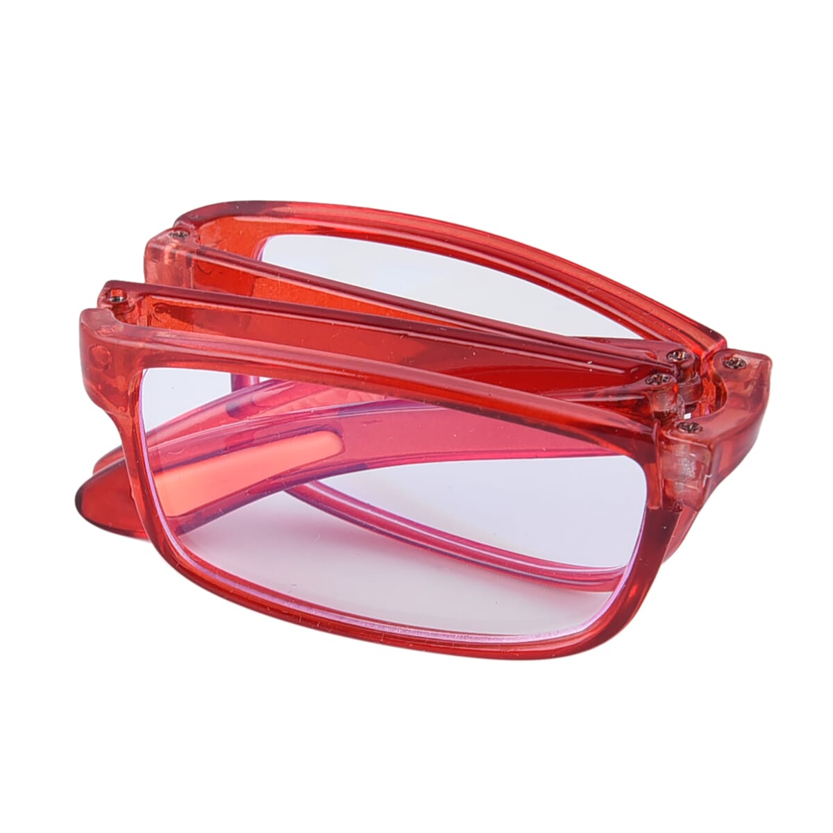 Foldable Anti-Blue Light Glasses with Testing kit - Red & Faux Leather image number 5