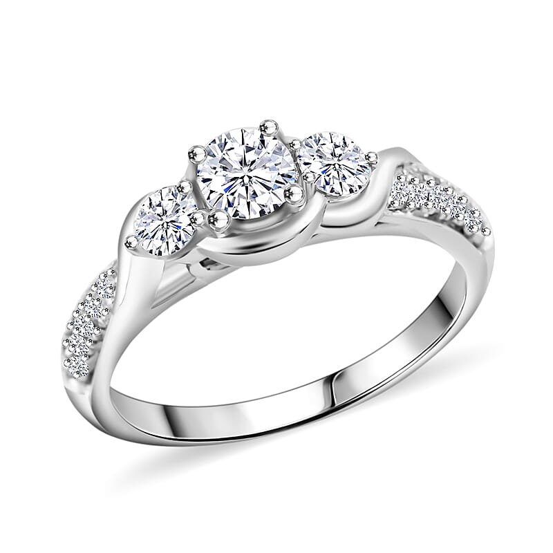 NY Closeout 14K White Gold G-H I1 Diamond Ring (Size 7.0) 4.30 Grams 0.80 ctw