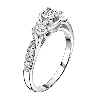 NY Closeout 14K White Gold G-H I1 Diamond Ring (Size 7.0) 4.30 Grams 0.80 ctw