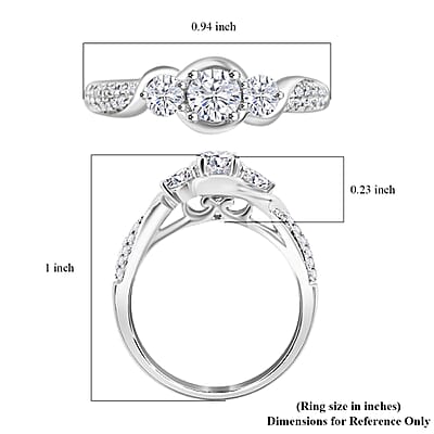 NY Closeout 14K White Gold G-H I1 Diamond Ring (Size 7.0) 4.30 Grams 0.80 ctw