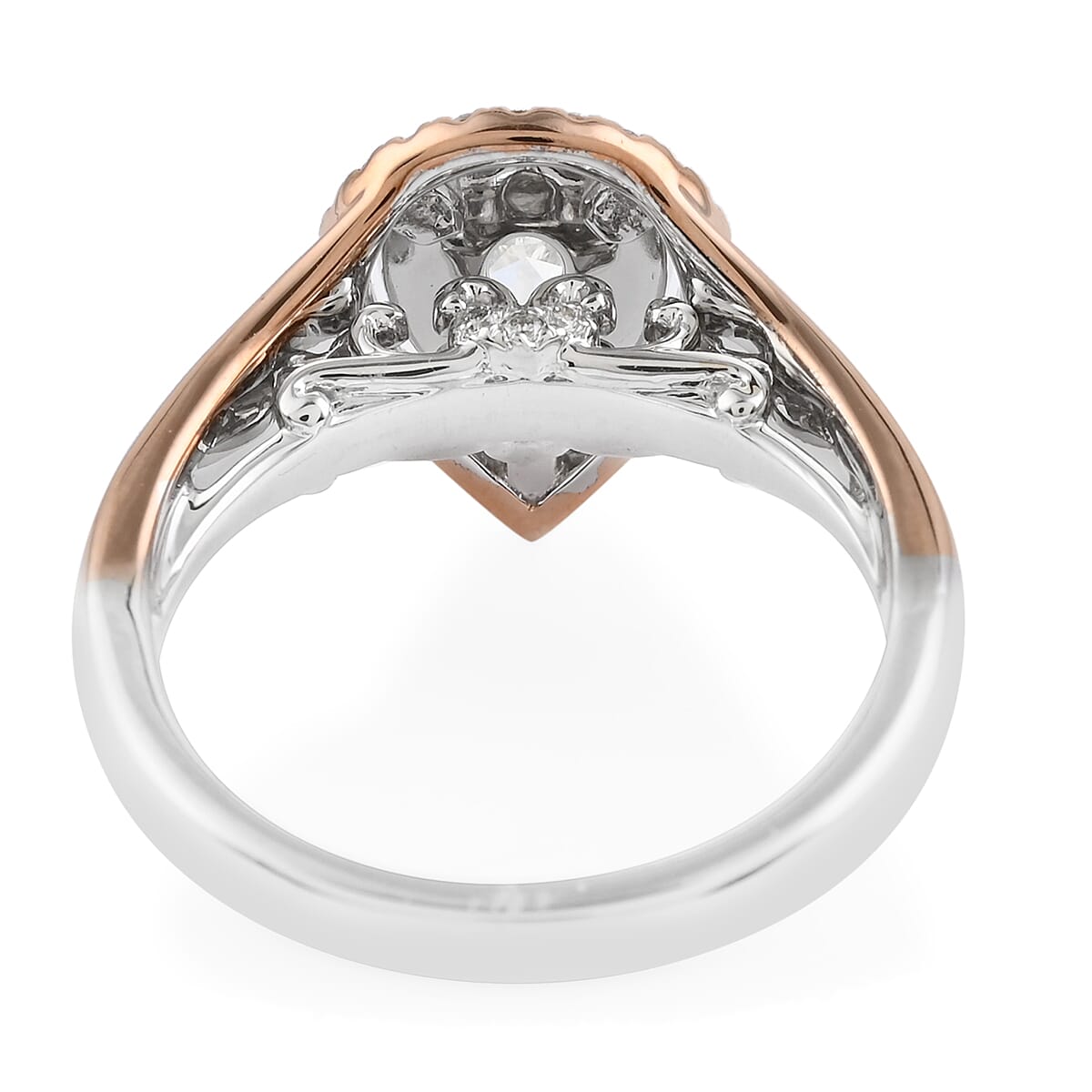 NY Closeout Diamond G-H I1 1.00 ctw Ring in 14K White Rose Gold (Size 7.0) 6.70 Grams