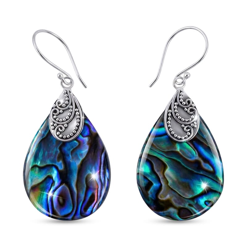 Abalone Shell Earrings in Sterling Silver