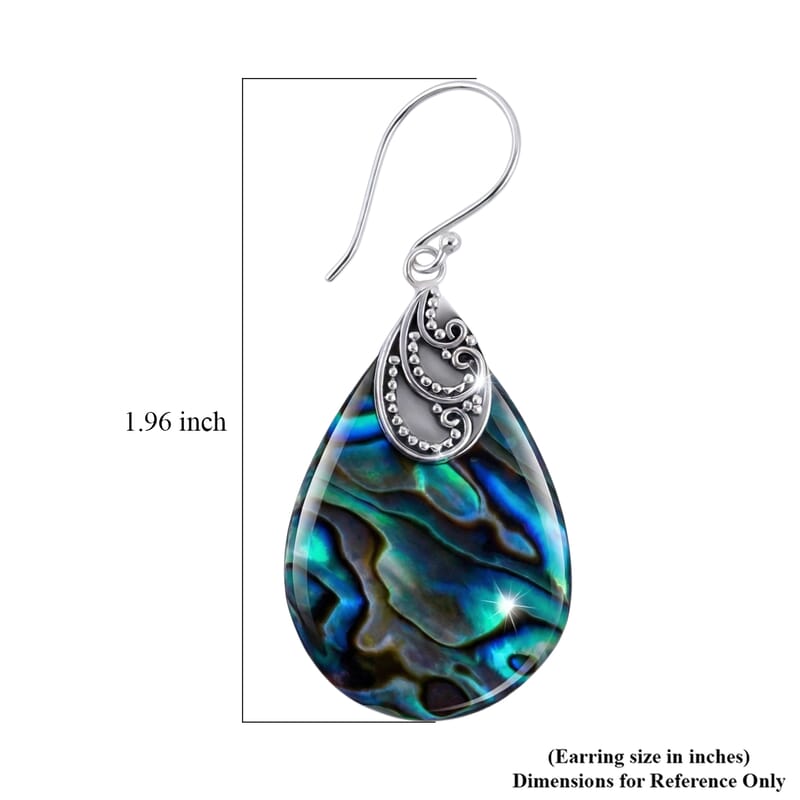 Abalone Shell Earrings in Sterling Silver