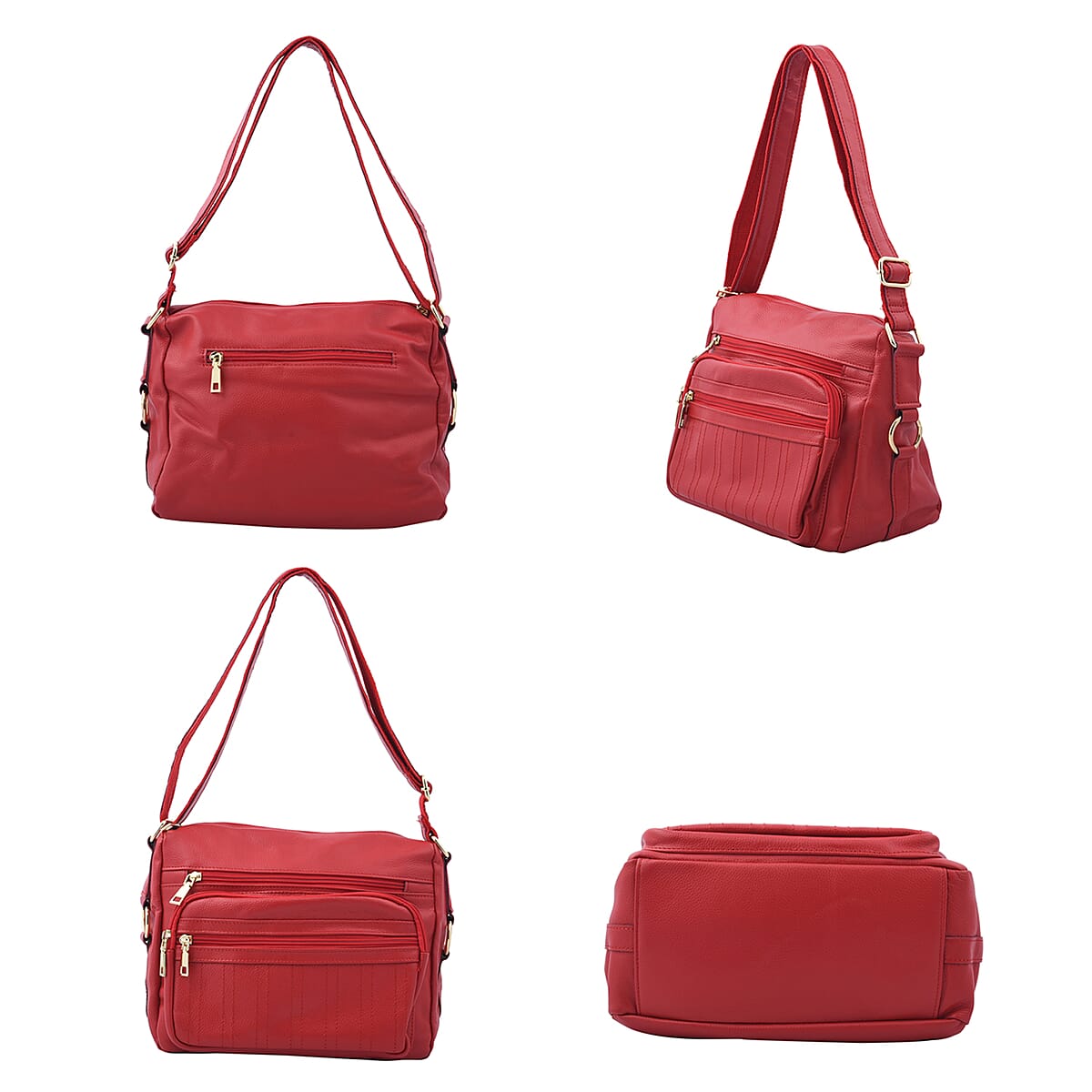 PASSAGE Black Genuine Leather Crossbody Bag with Multi Pockets & 46 Inches Adjustable Shoulder Strap image number 3