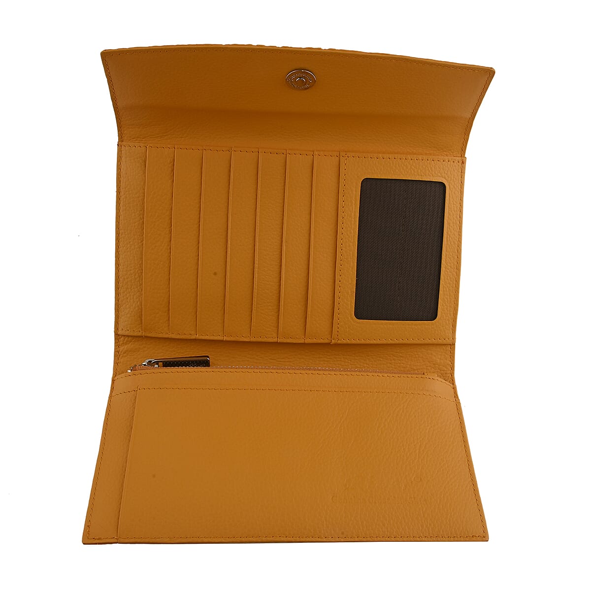 RIVER Brand Closeout, Organic Caiman Crocodile Yellow Clutch image number 3