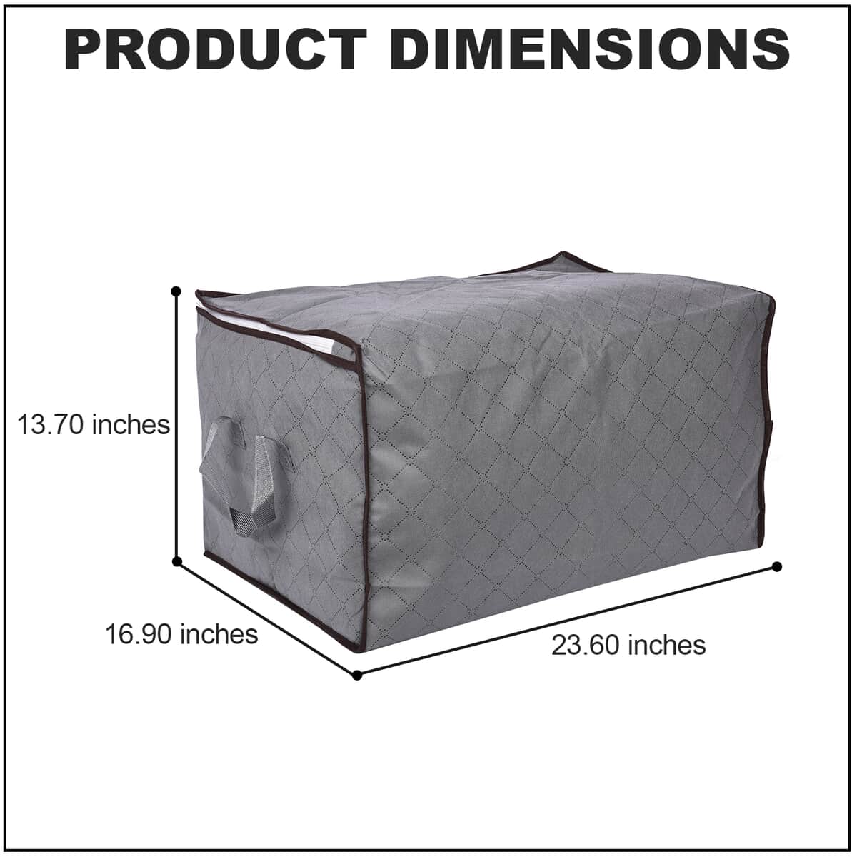 Set of 2 Grey Non Woven Fabric Storage Bag with Clear Window image number 3