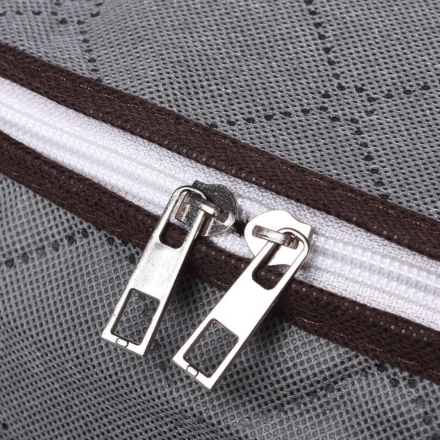 Set of 2 Grey Non Woven Fabric Storage Bag with Clear Window