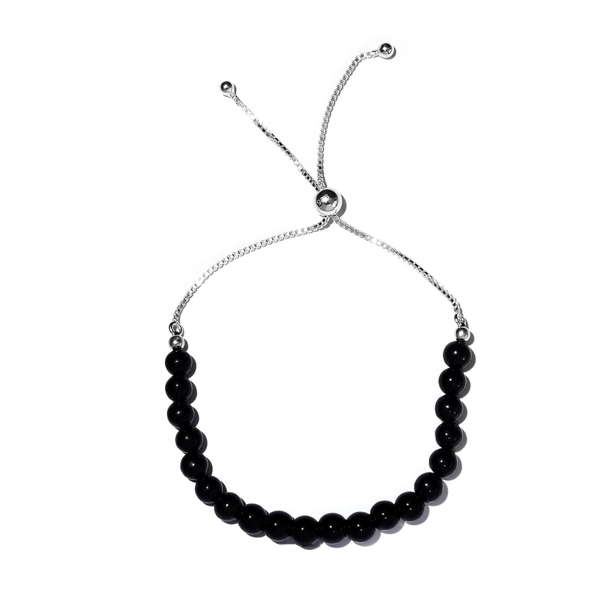 Thai Black Spinel Beaded Bolo Bracelet in Sterling Silver 25.15 ctw image number 0