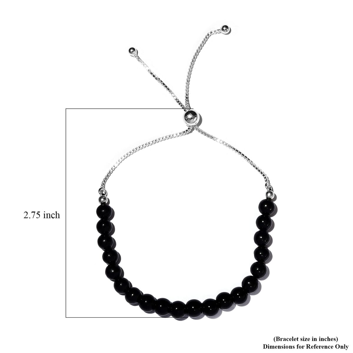 Thai Black Spinel Beaded Bolo Bracelet in Sterling Silver 25.15 ctw image number 4