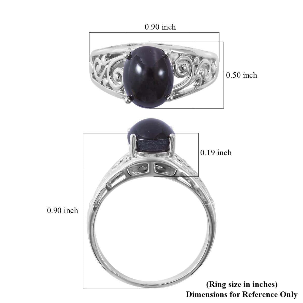 Cat's Eye Sillimanite Solitaire Ring in Platinum Over Sterling Silver 3.25 ctw image number 4
