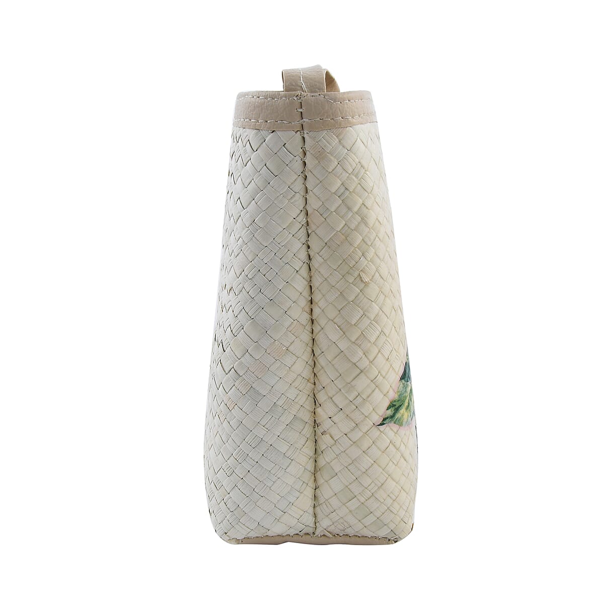 Handmade Nature Color Parrot Pattern Pandan Woven Pouch | Women's Coin Pouch | Designer Coin Purse Wallet image number 1