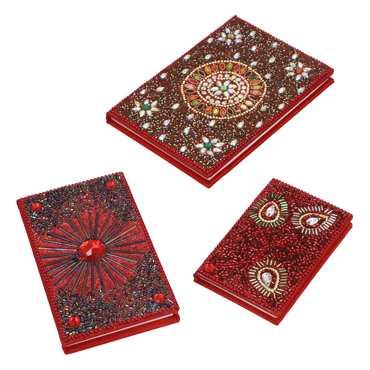 Set of 3 Red Bedazzled Diary image number 0