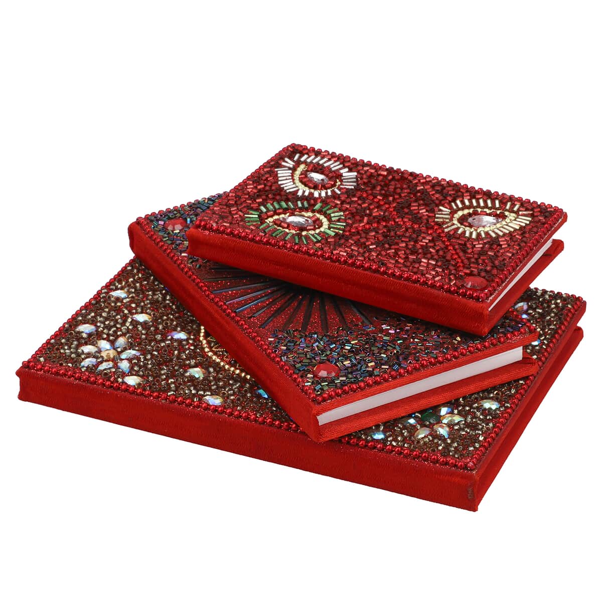 Set of 3 Red Bedazzled Diary image number 3