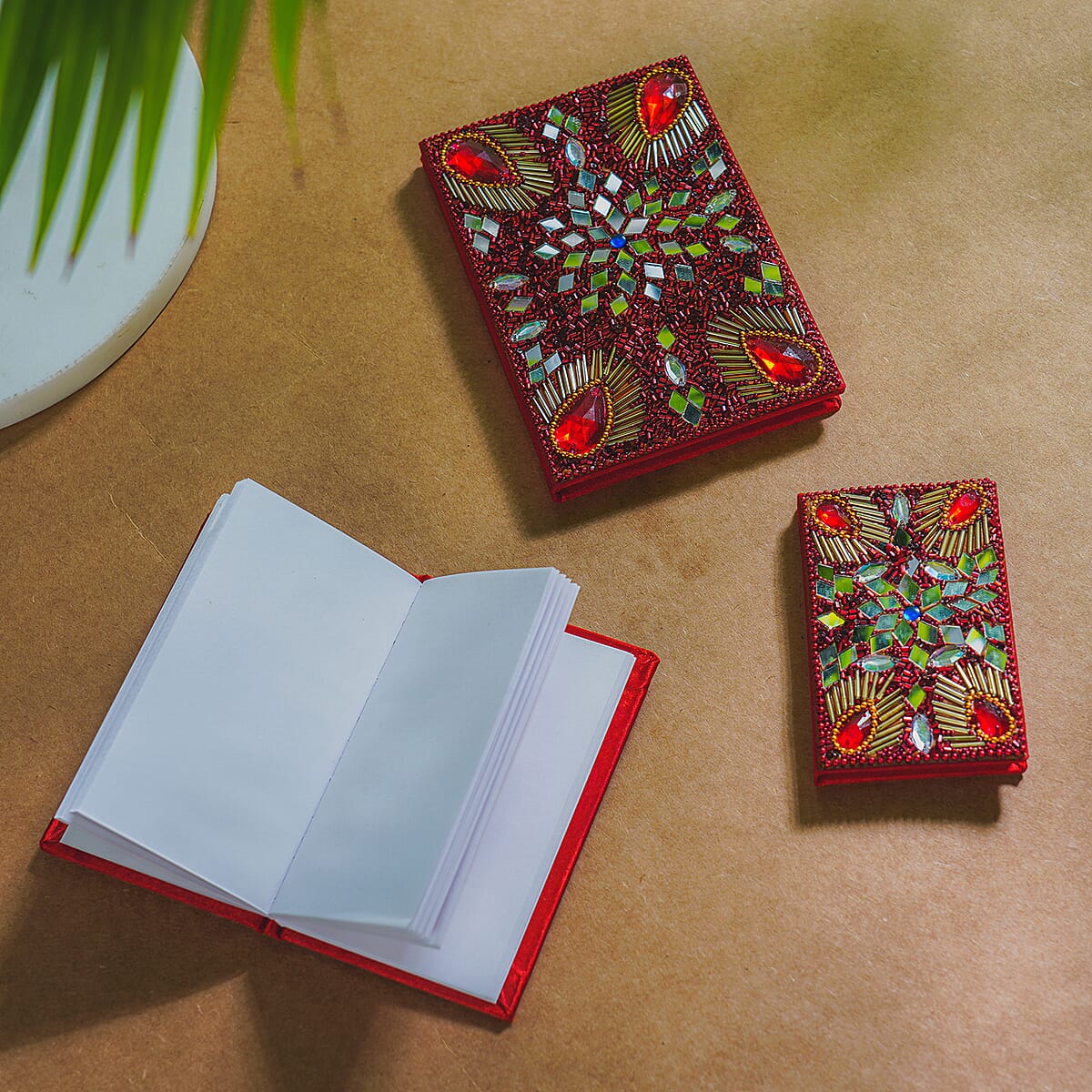 Set of 3 Red Bedazzled Diary image number 1