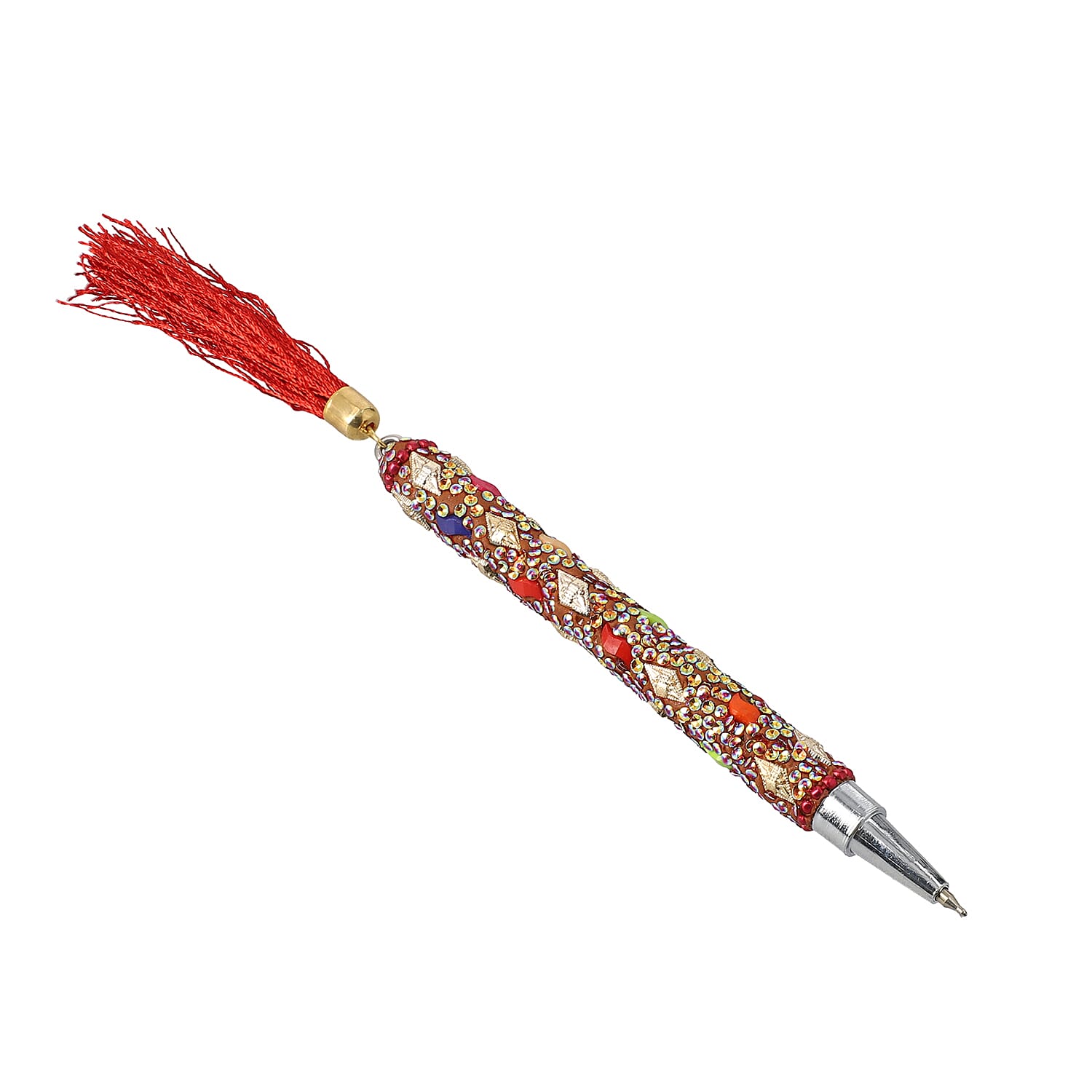 Set of 5 Gift Set - Multi Color Beaded Pens with Tassels