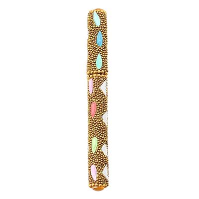 Closeout Golden Beaded Box with Paper Diary & Pen