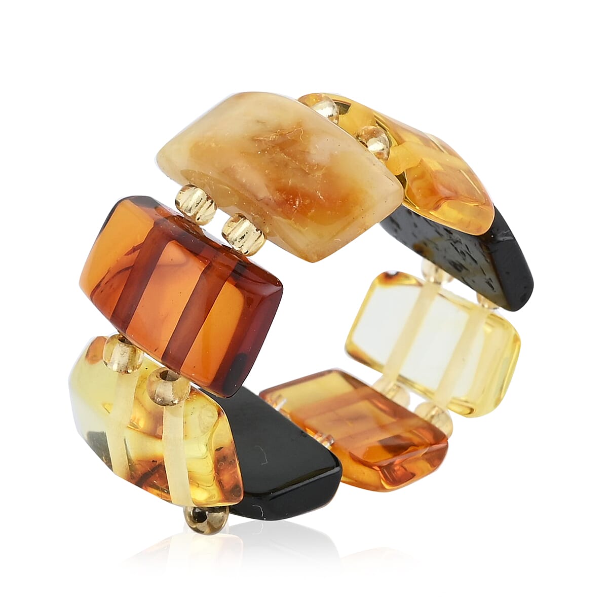 Multi Color Amber Stretch Ring image number 2