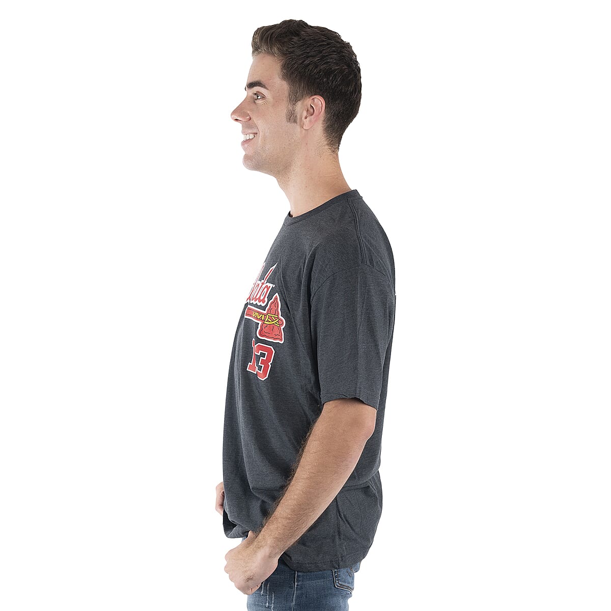 Gray Atlanta Braves Ronald Acuna Jr. MLB Genuine Merchandise Unisex T-shirt - L image number 2