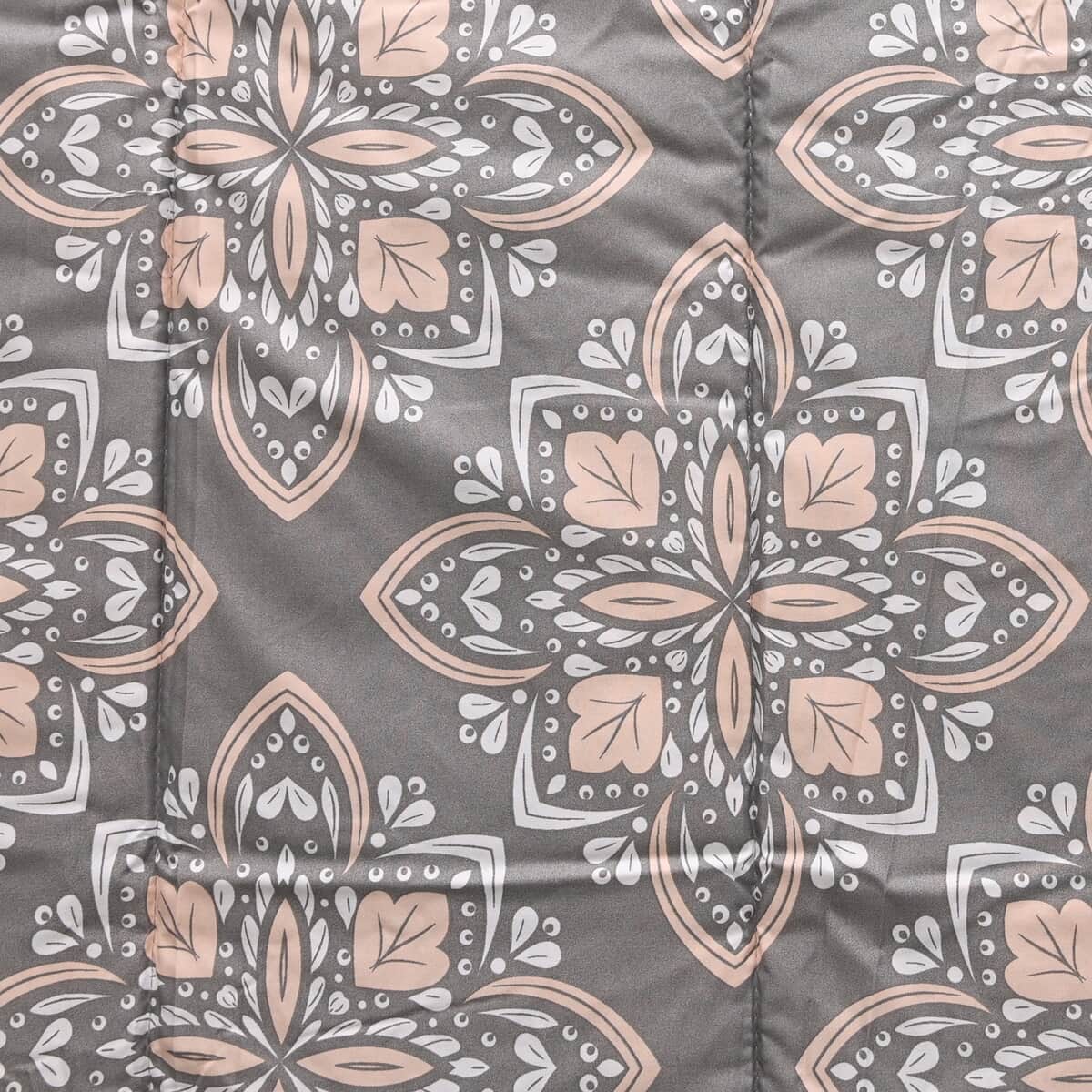 BELLA HOME 6pc Grey Damask Comforter Set -Twin (100% Microfiber) image number 2