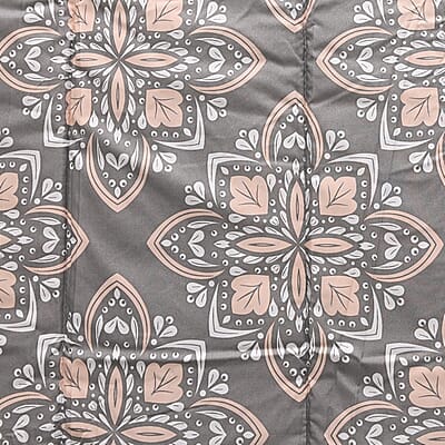 BELLA HOME 6pc Gray Damask Comforter Set -Twin (100% Microfiber)