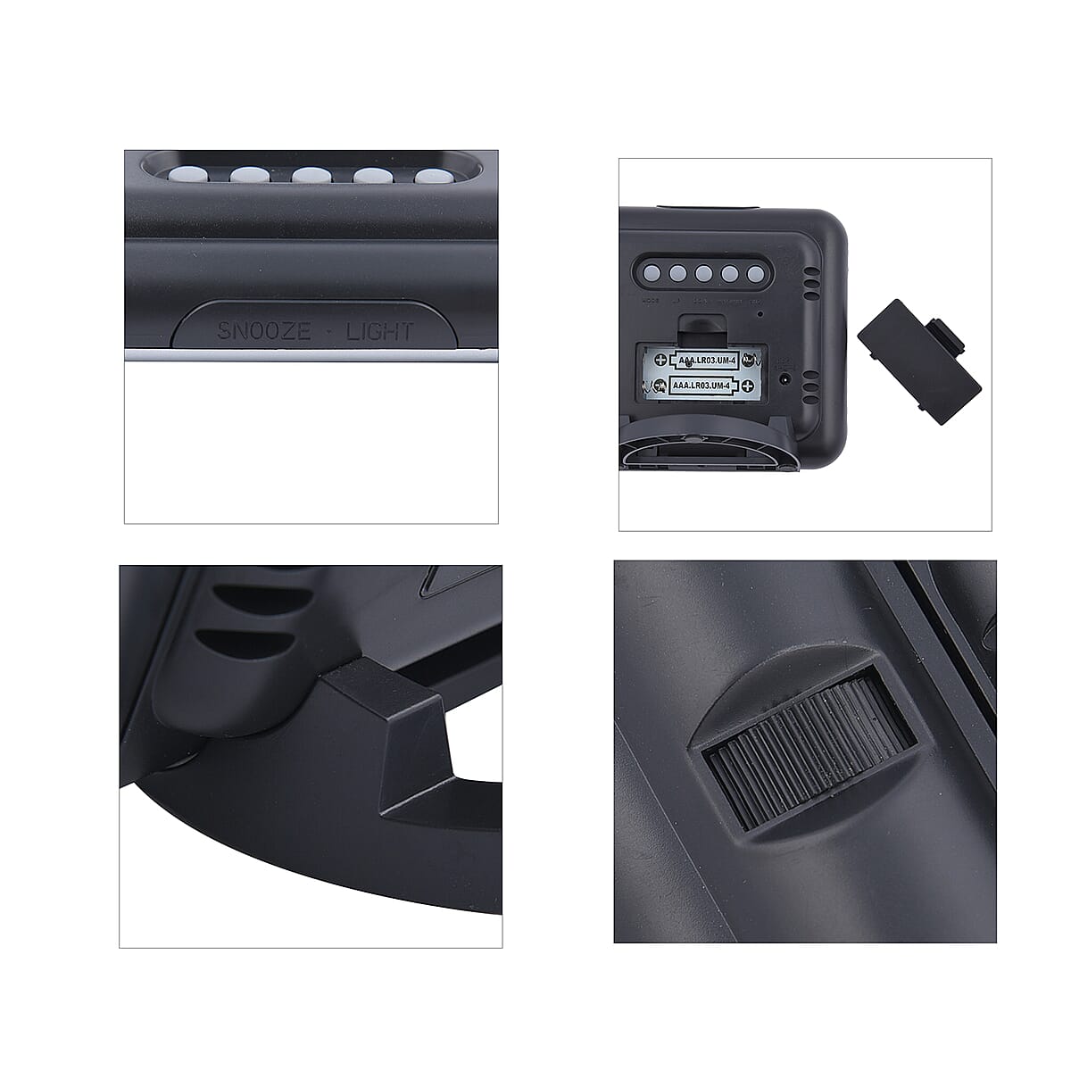 Black Digital Projection Alarm Clock with Weather Station (2xAAA Batteries Not include) image number 6