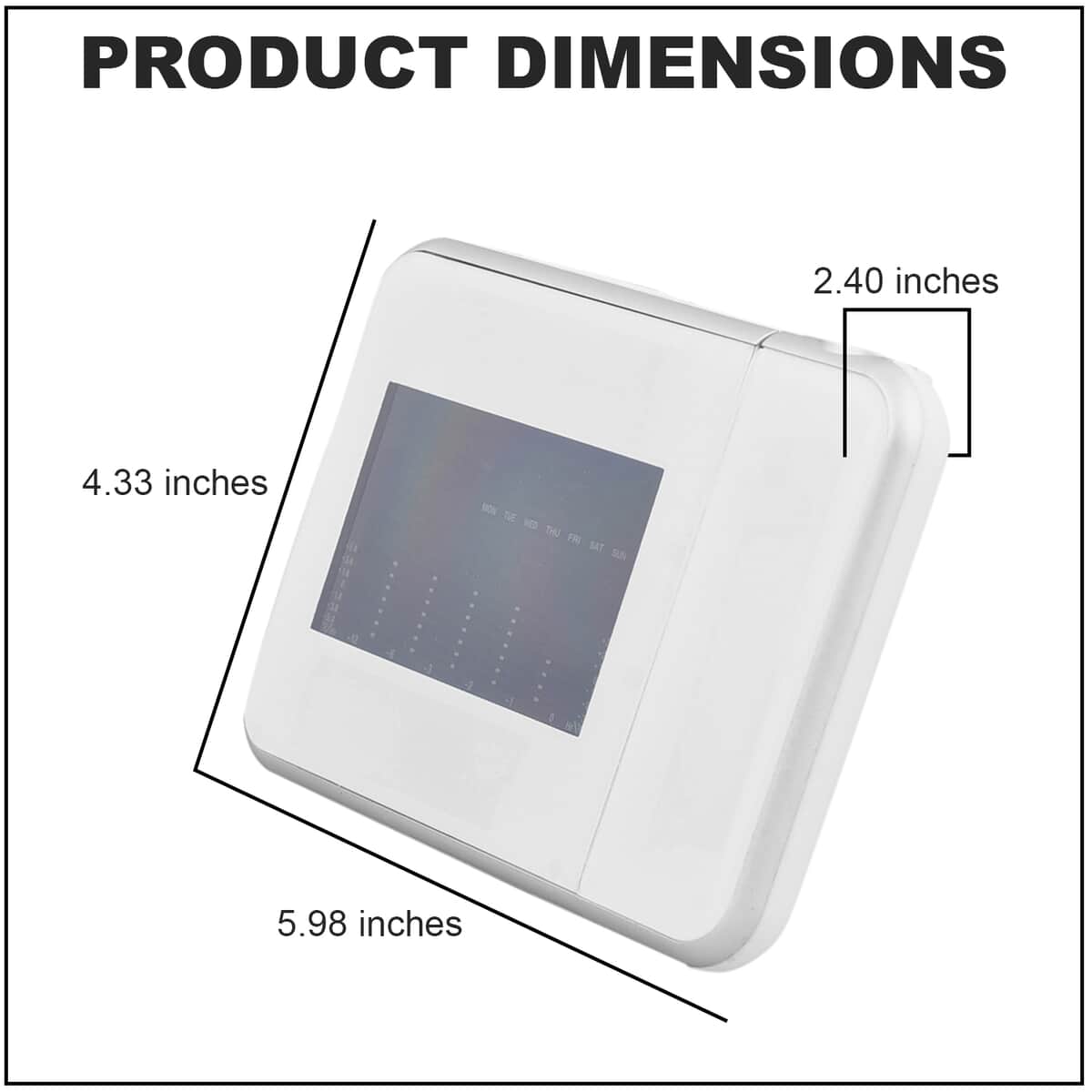White Digital Projection Alarm Clock with Weather Station (2xAAA Batteries Not include) image number 3