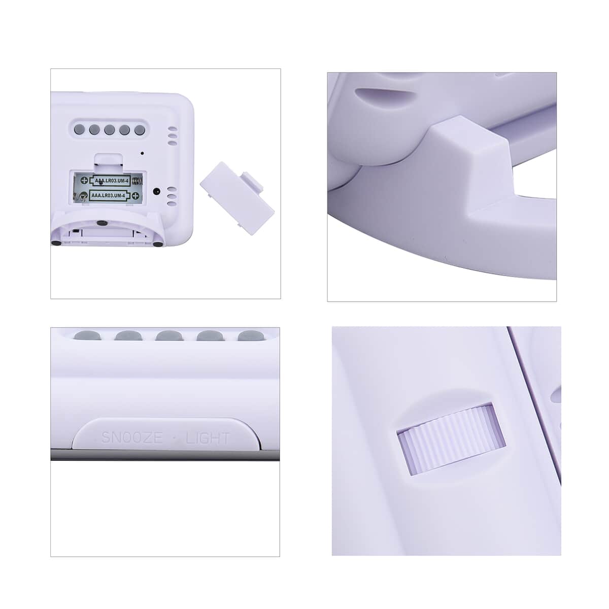 White Digital Projection Alarm Clock with Weather Station (2xAAA Batteries Not include) image number 6