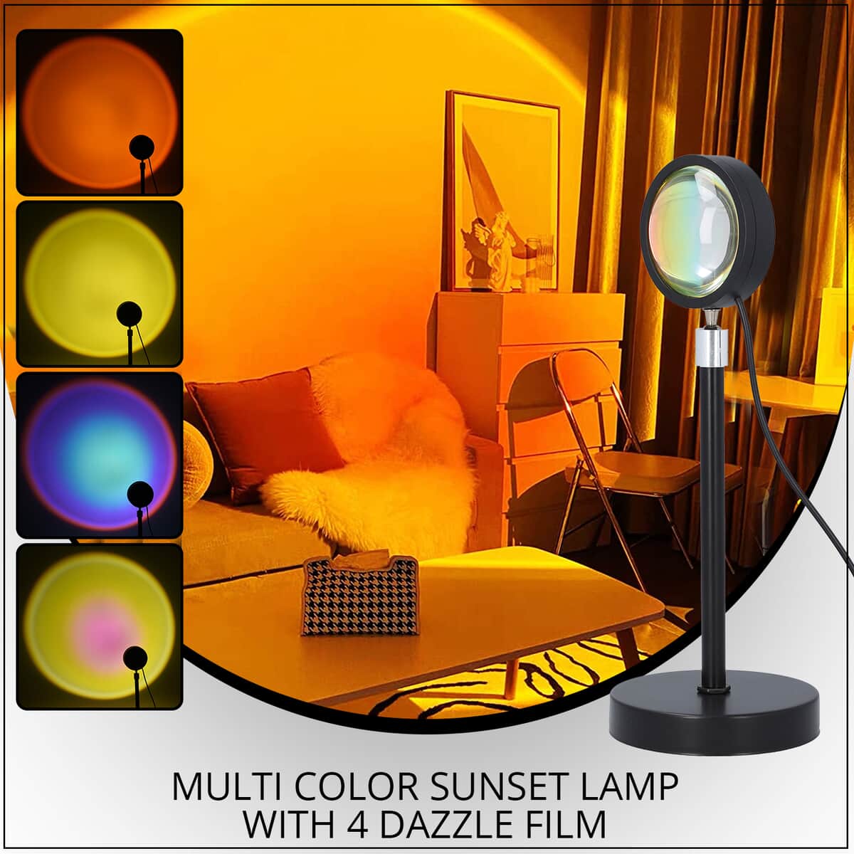 Homesmart Multi Color Sunset Lamp with 4 Dazzle Film image number 1