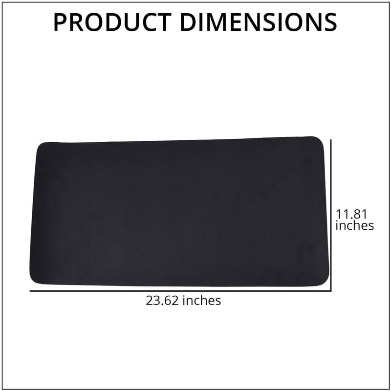 Black Solid Faux Leather Desk Mat
