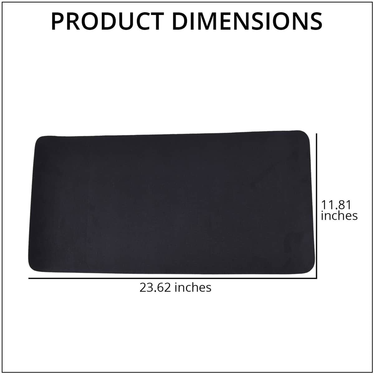 Black Solid Faux Leather Desk Mat image number 3