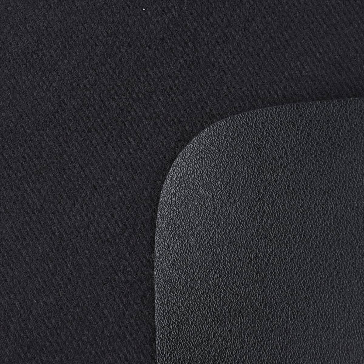Black Solid Faux Leather Desk Mat image number 4