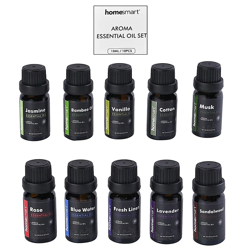 Set of 10 Ultimate Relaxation Essential Oil, Soothing and Stress Relief Aromatic Relaxing Massage Oils Set