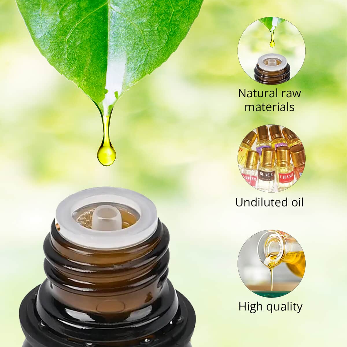 Set of 10 Essential Oil (Lavender, Vanilla, Rose, Blue Water, Jasmine, Sandalwood, Musk, Cotton, Fresh Linen, Bamboo Oil) image number 3