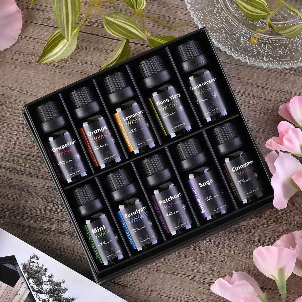 Set of 10 Ultimate Relaxation Essential Oil, Soothing and Stress Relief Aromatic Relaxing Massage Oils Set image number 1