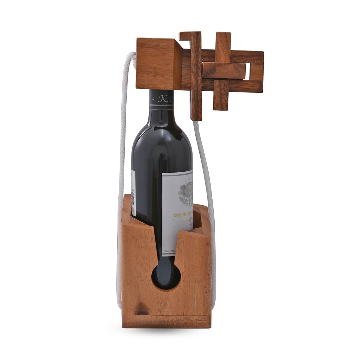 Wine Bottle Puzzle with Handmade Wooden Base (750 ml) (Level 1-5) image number 0