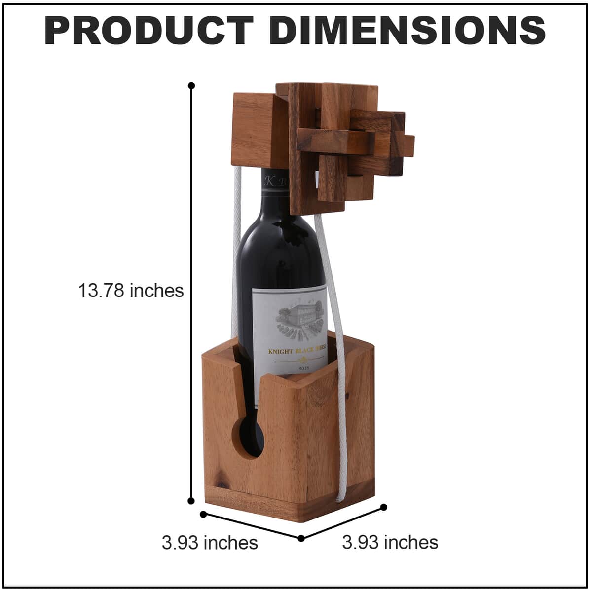 Wine Bottle Puzzle with Handmade Wooden Base (750 ml) (Level 1-5) image number 3